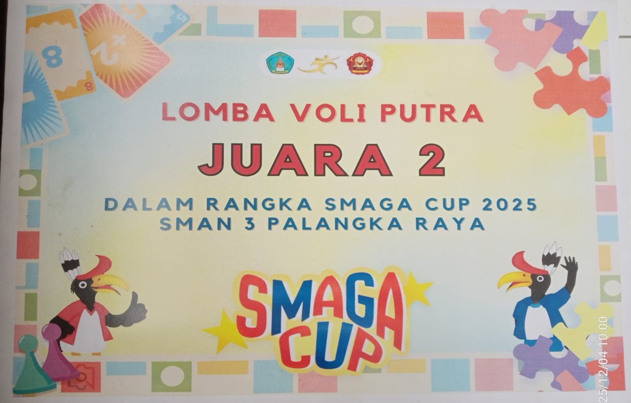 Plakat penghargaan Juara 2 Volly Putra